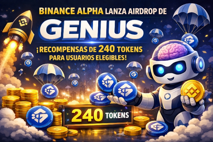Binance Alpha lanza airdrop de GENIUS con recompensas de 240 tokens para usuarios elegibles